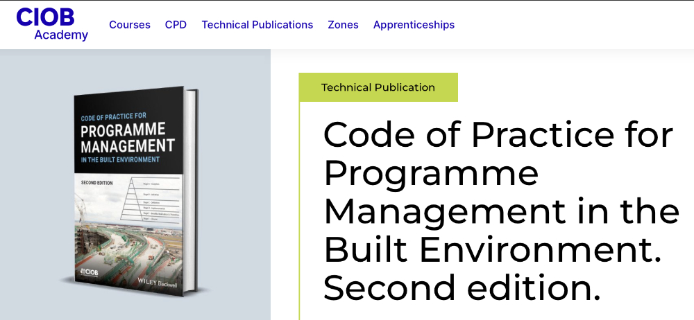 CIOB Code of Practice for Programme Management in the Built Environment. Second edition..jpg