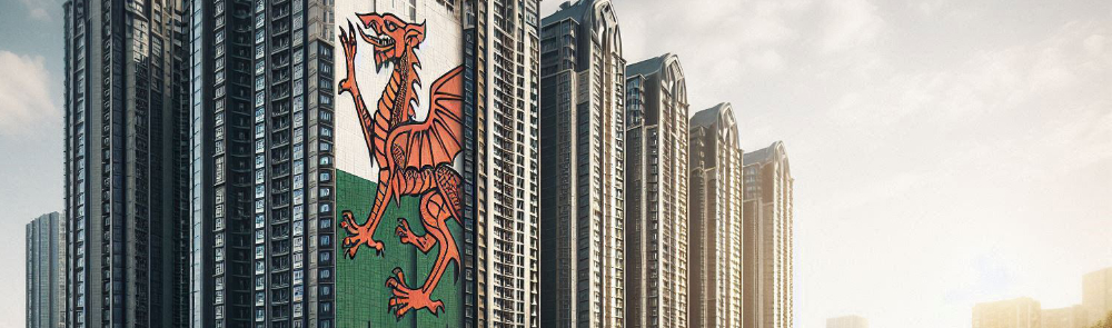 AI image welsh dragon on high rise 1000.jpg